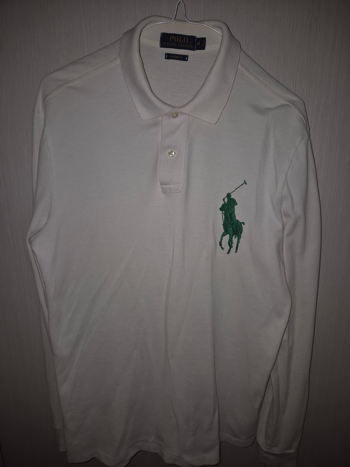 폴로 랄프로렌 화이트 빅포니 긴팔 카라 티셔츠 M 상품이미지3