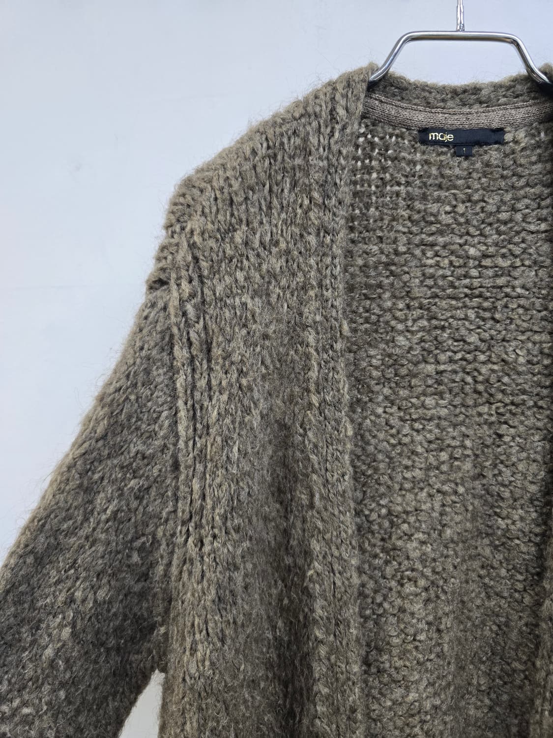 마쥬 여리여리 도톰 굵은 짜임 울 롱니트가디건 상품이미지3