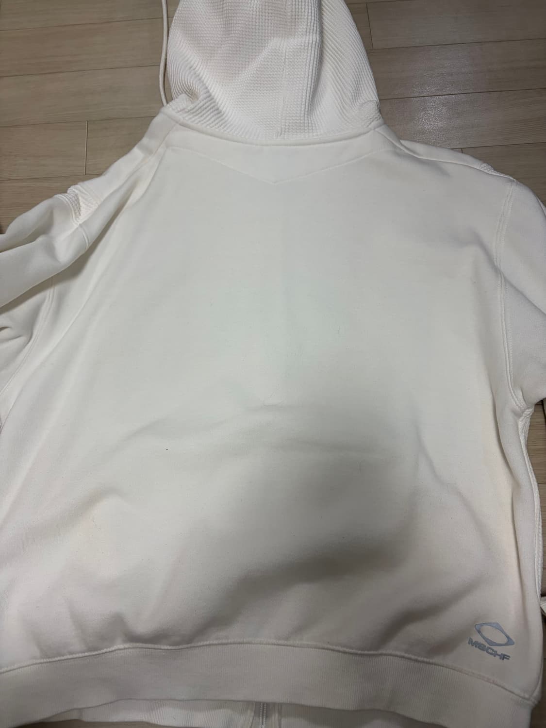 미스치프 롬버스 와플 후드집업 화이트 상품이미지6