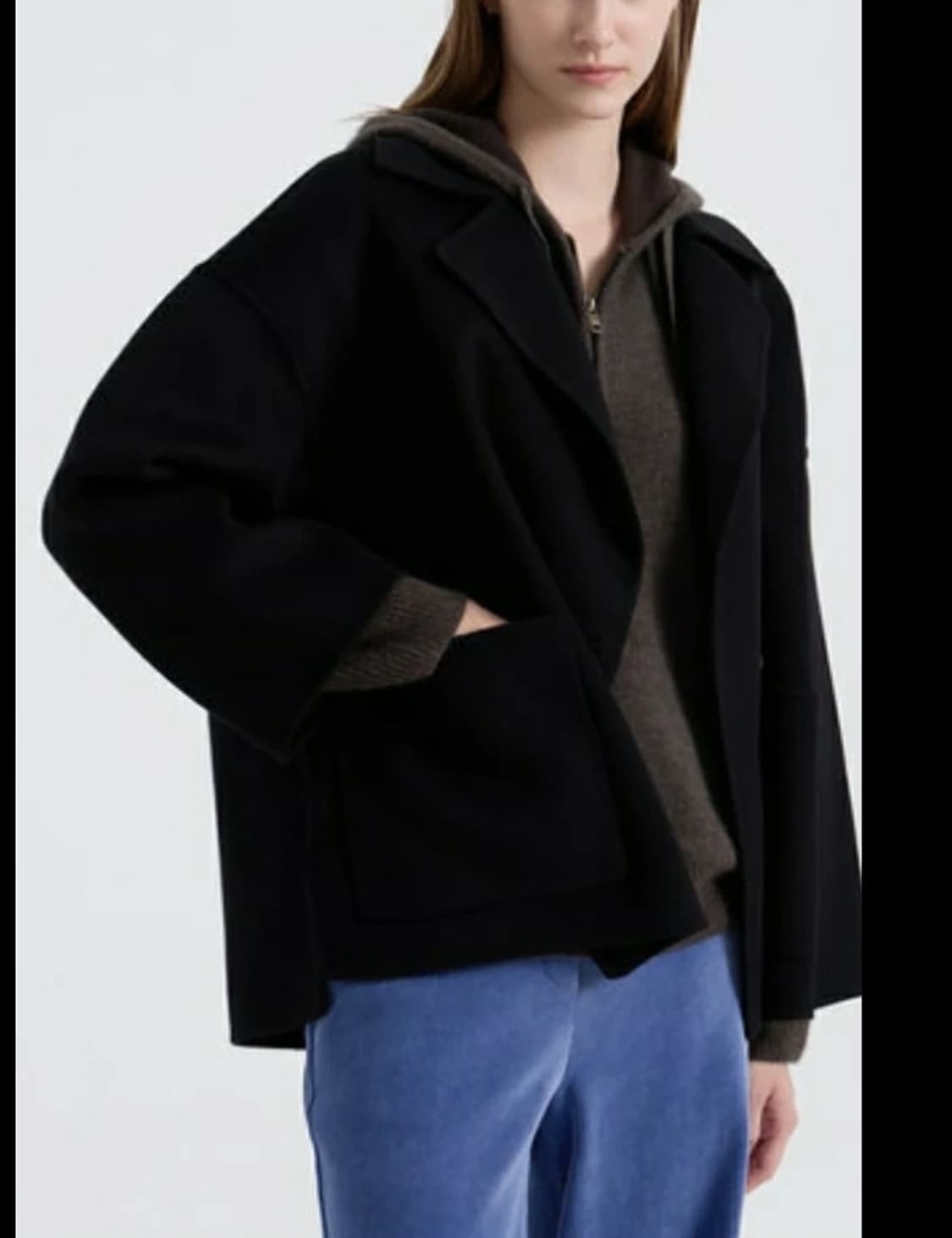 한섬 시스템SYSTEM 네이비 핸드메이드 코트 상품이미지2