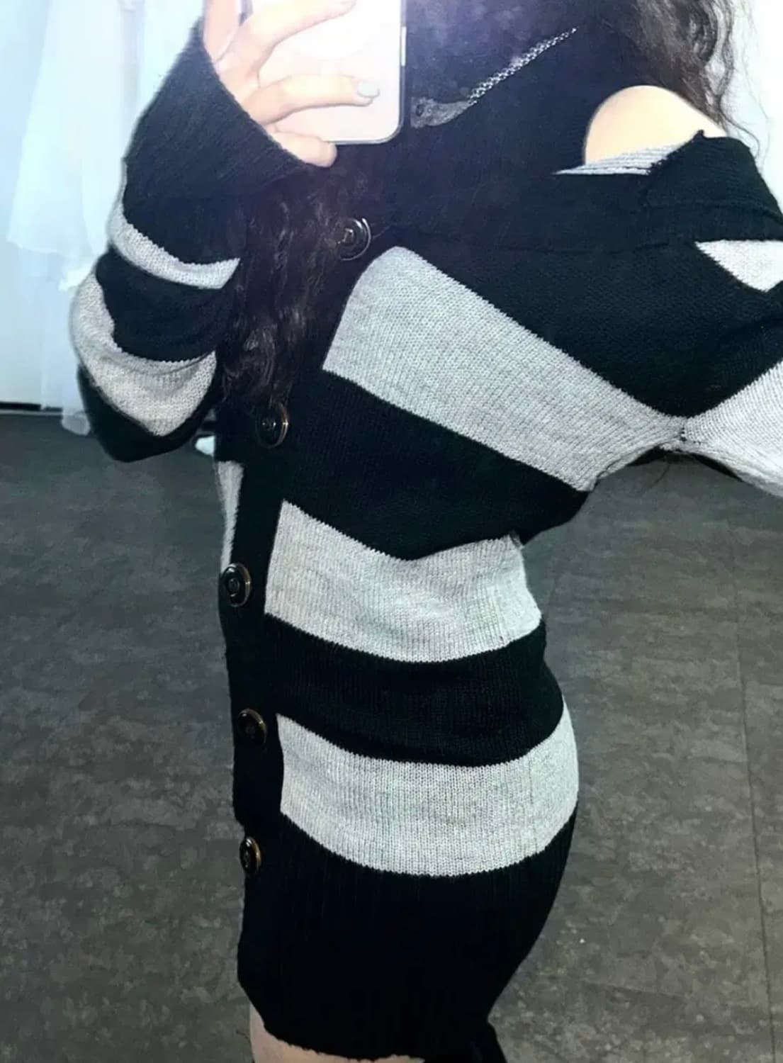 빈티지 스트라이프 니트가디건(일본빈티지 매드펑크 에이치나오토 코이세이오 상품이미지2