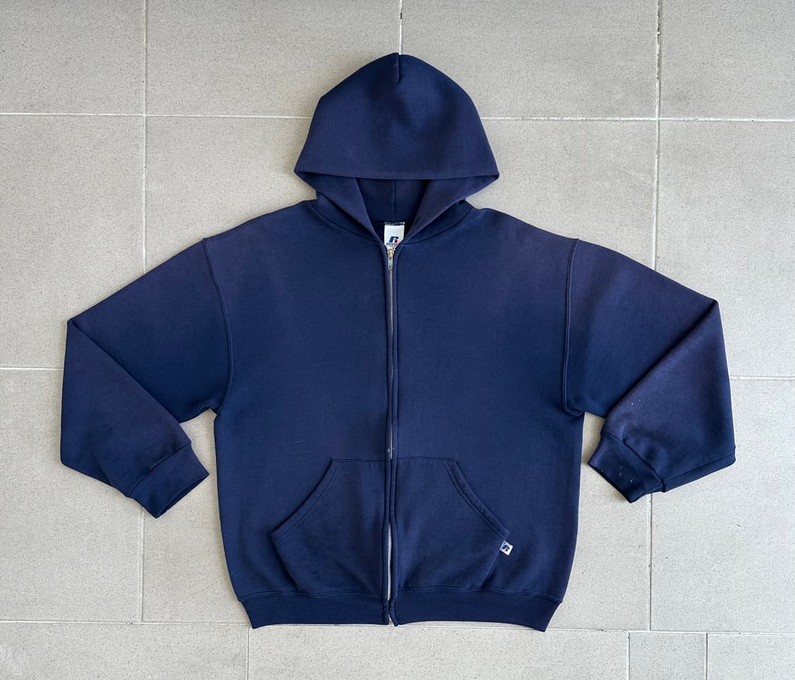 00s 빈티지 러셀 후드집업 네이비 M 상품이미지1