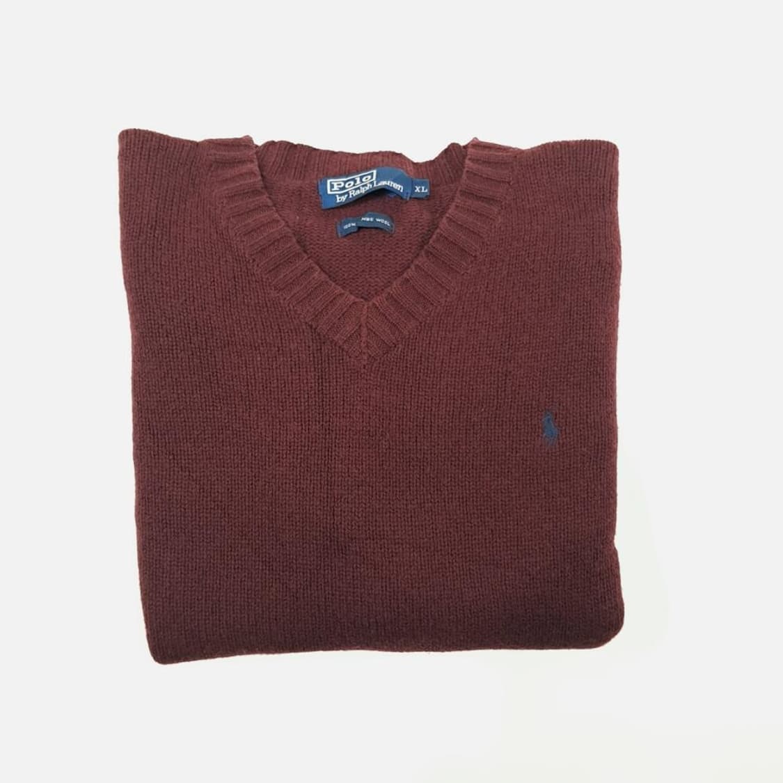 (CS569)XL 폴로 랄프로렌 버건디 V넥 램스울 니트 스웨터knit 상품이미지7