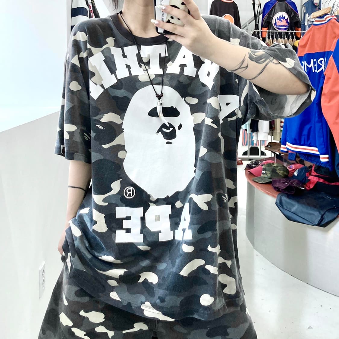 베이프 시티 카모 빅 컬리지 하프 셋업 상품이미지2