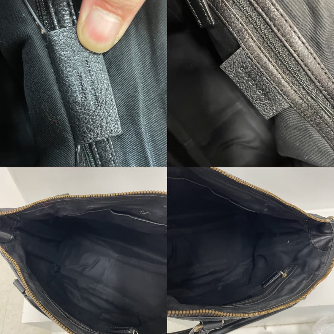 지방시 블랙 카프 스킨 레더 사이드 지퍼 디테일 투웨이 토트 숄더백 상품이미지10