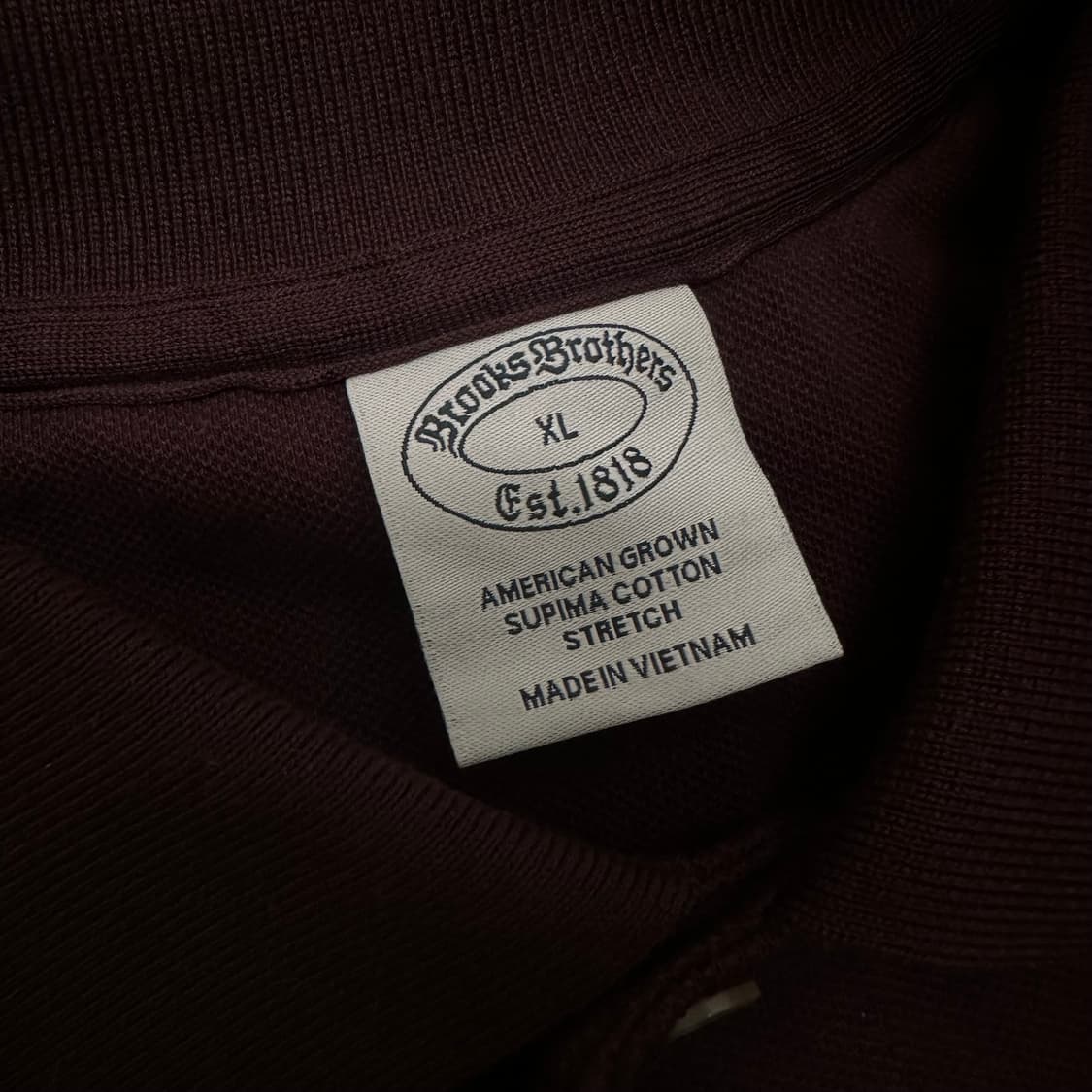 브룩스브라더스 카라티 반팔티셔츠 버건디 XL 상품이미지4