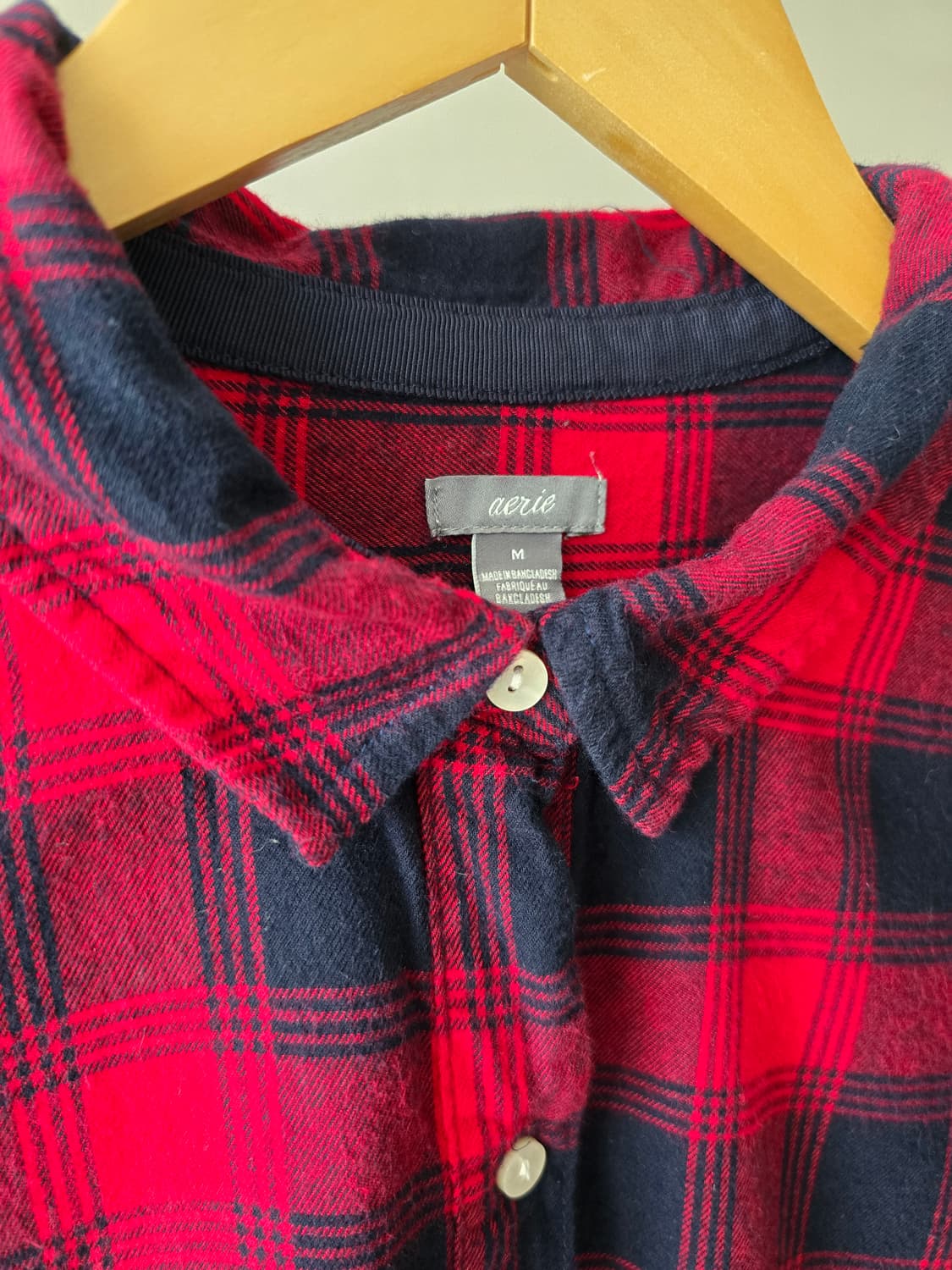 AERIE 레드 체크 셔츠 / American Eagle  상품이미지3