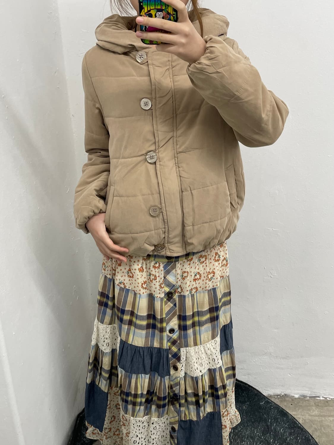 모리 패치워크 버튼 스커트 *레어 상품이미지7
