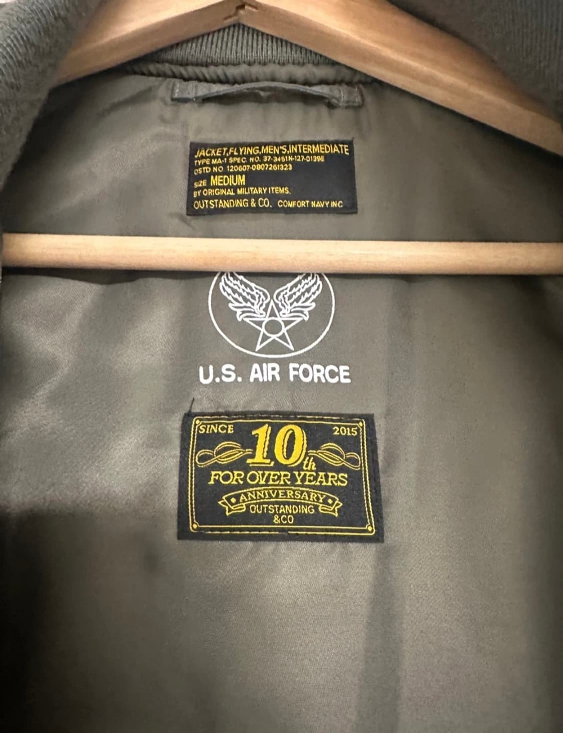 아웃스탠딩 10주년 MA-1 M사이즈 상품이미지2