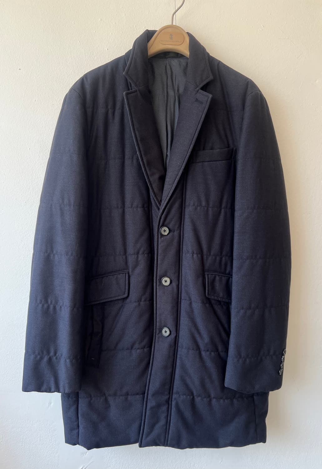 코모도스퀘어 남성 네이비 패딩 싱글코트
 상품이미지1