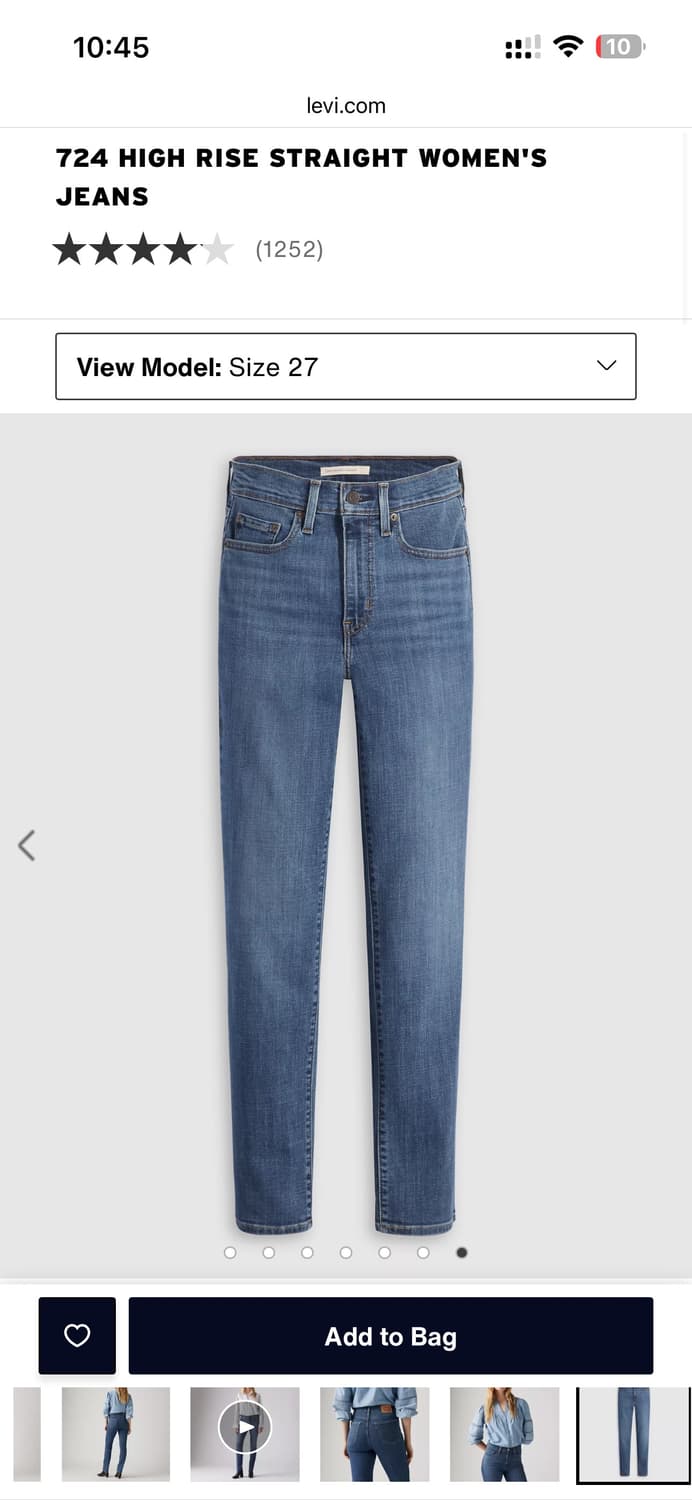 리바이스 724 하이 라이즈 스트레이트 청바지 29 상품이미지4