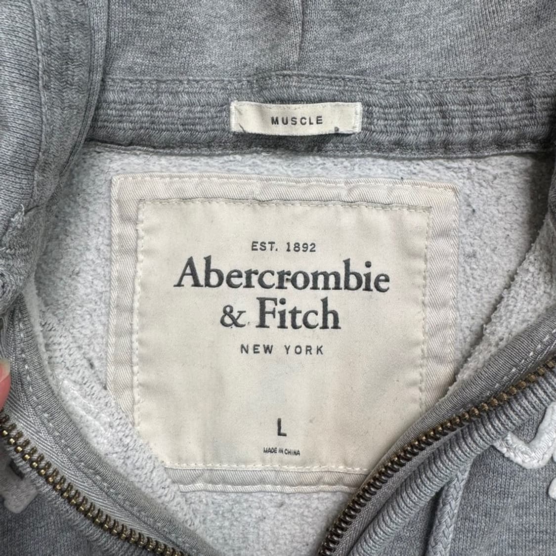 ABERCROMBIE & FITCH 후드 집업 그레이 L 상품이미지4