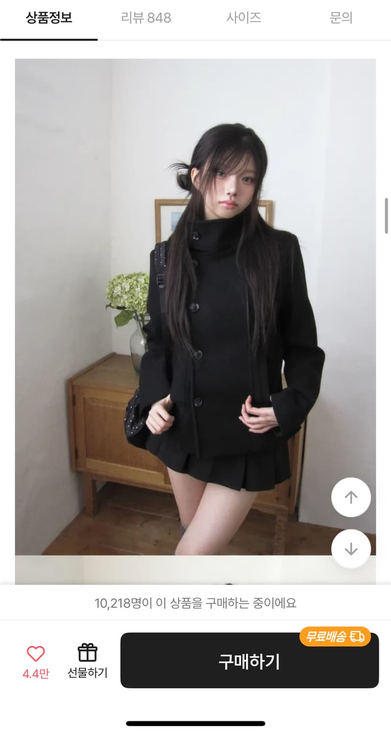 모디무드 슬림핏 하프 더블 하이넥 모직 코트 더블코트 에이블리 지그재그 상품이미지4