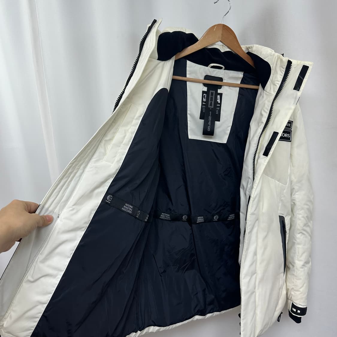 NBA 남자 거위털 패딩 솜빵빵 화이트 L 상품이미지5