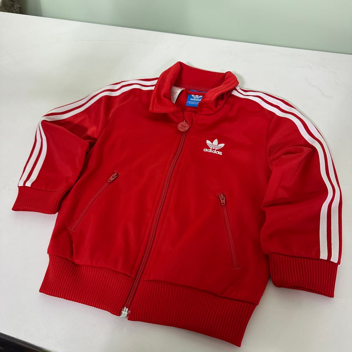 2-3Y 아디다스키즈 레드 불꽃로고 파이어버드 트랙탑 집업져지 상품이미지1