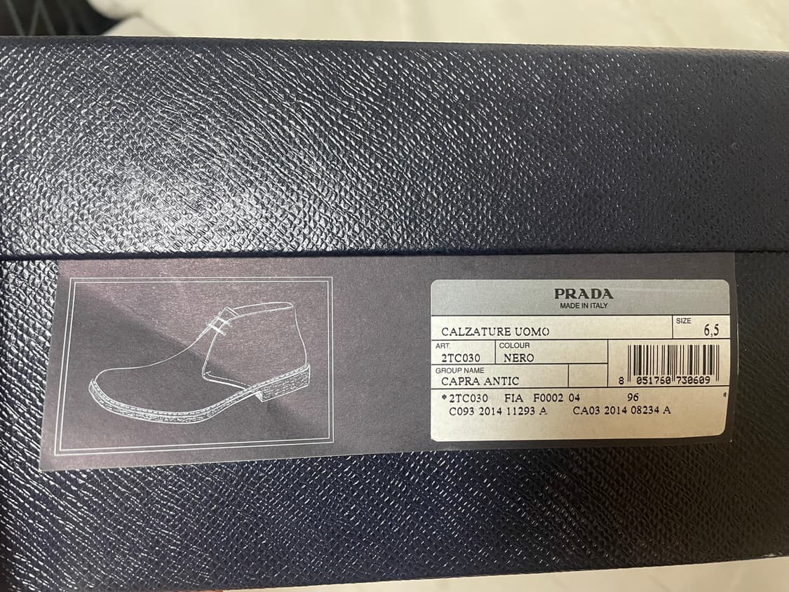 프라다 남성 블랙 CALZATURE 처카 부츠 6.5 상품이미지10