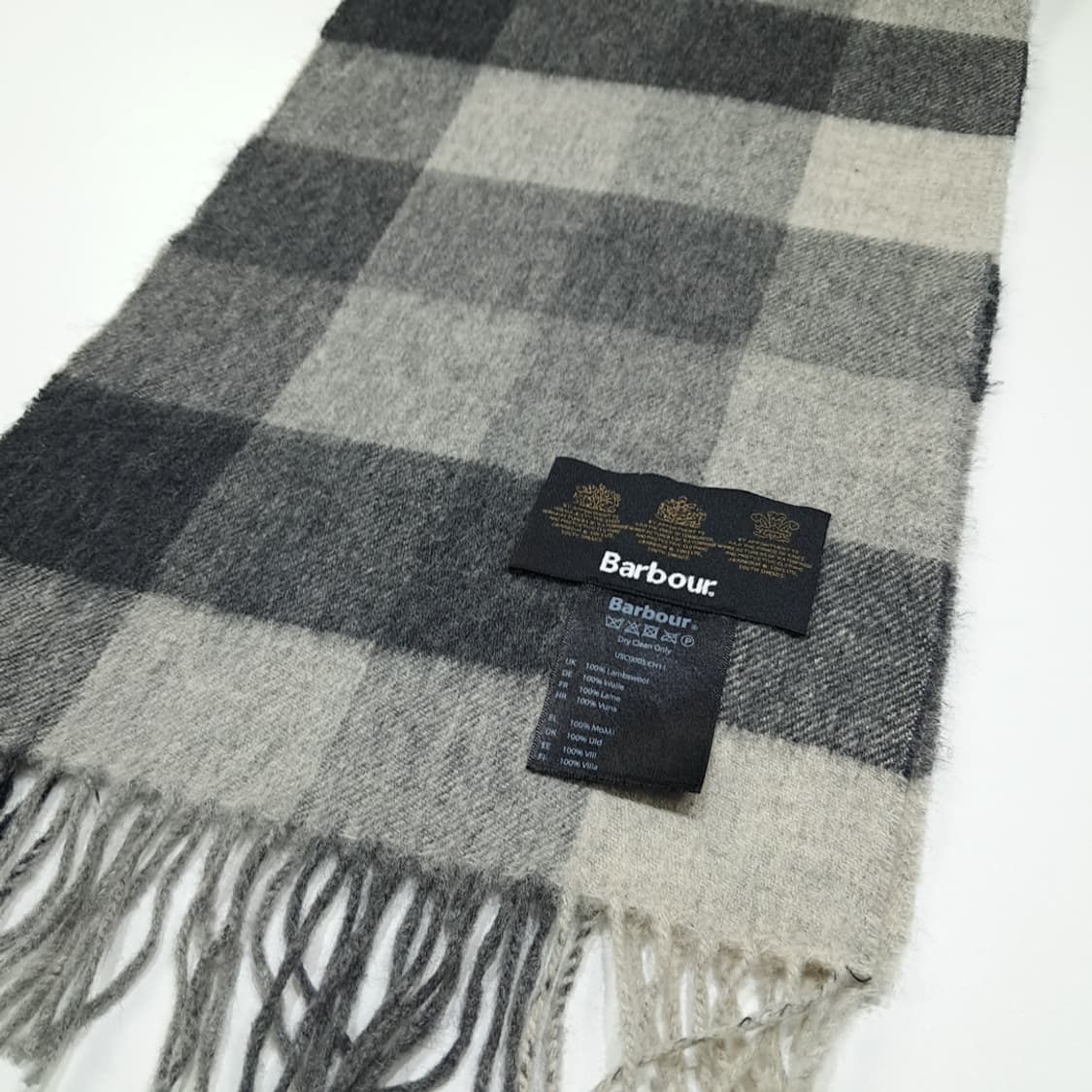 MX630 바버 00s 램스울 버팔로 체크 차콜 머플러 목도리 상품이미지4