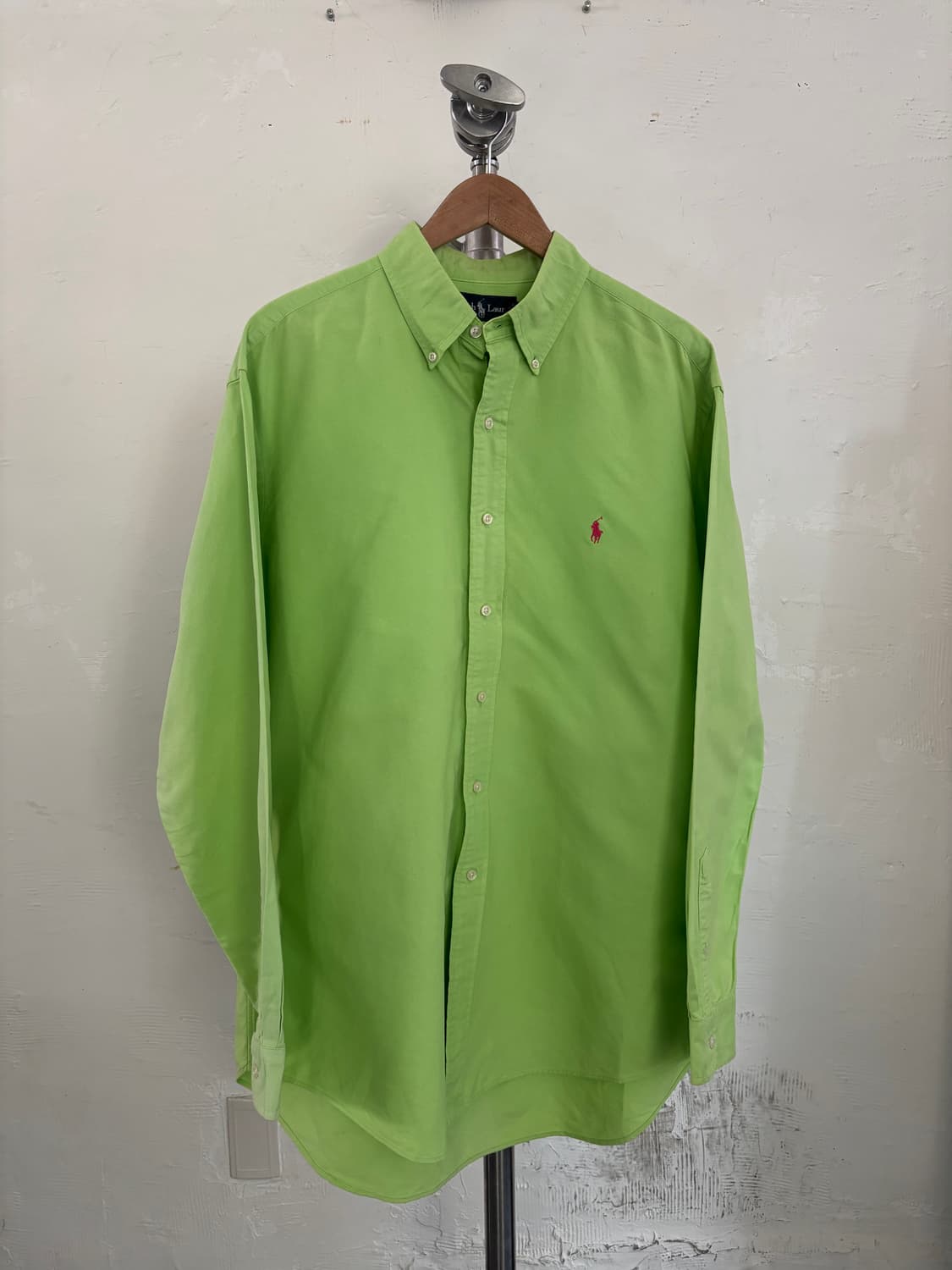 Polo 폴로 랄프로렌 네온그린 옥스포드 오버사이즈 셔츠 상품이미지1