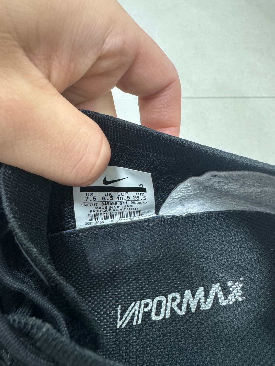 나이키 베이퍼맥스 블랙 255 팝니다 상품이미지5