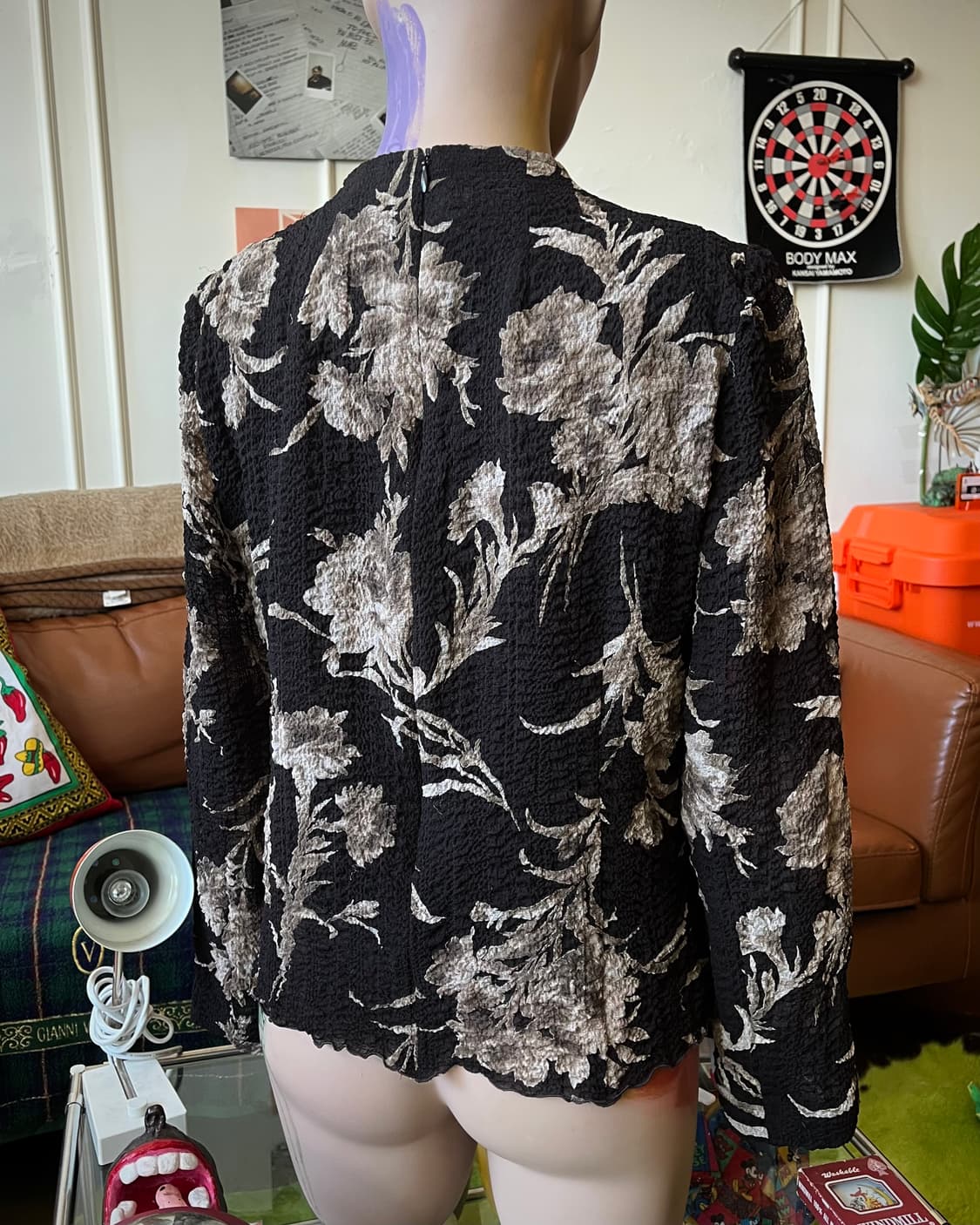 Japanese Vintage Antic Floral Pleats Top 상품이미지3