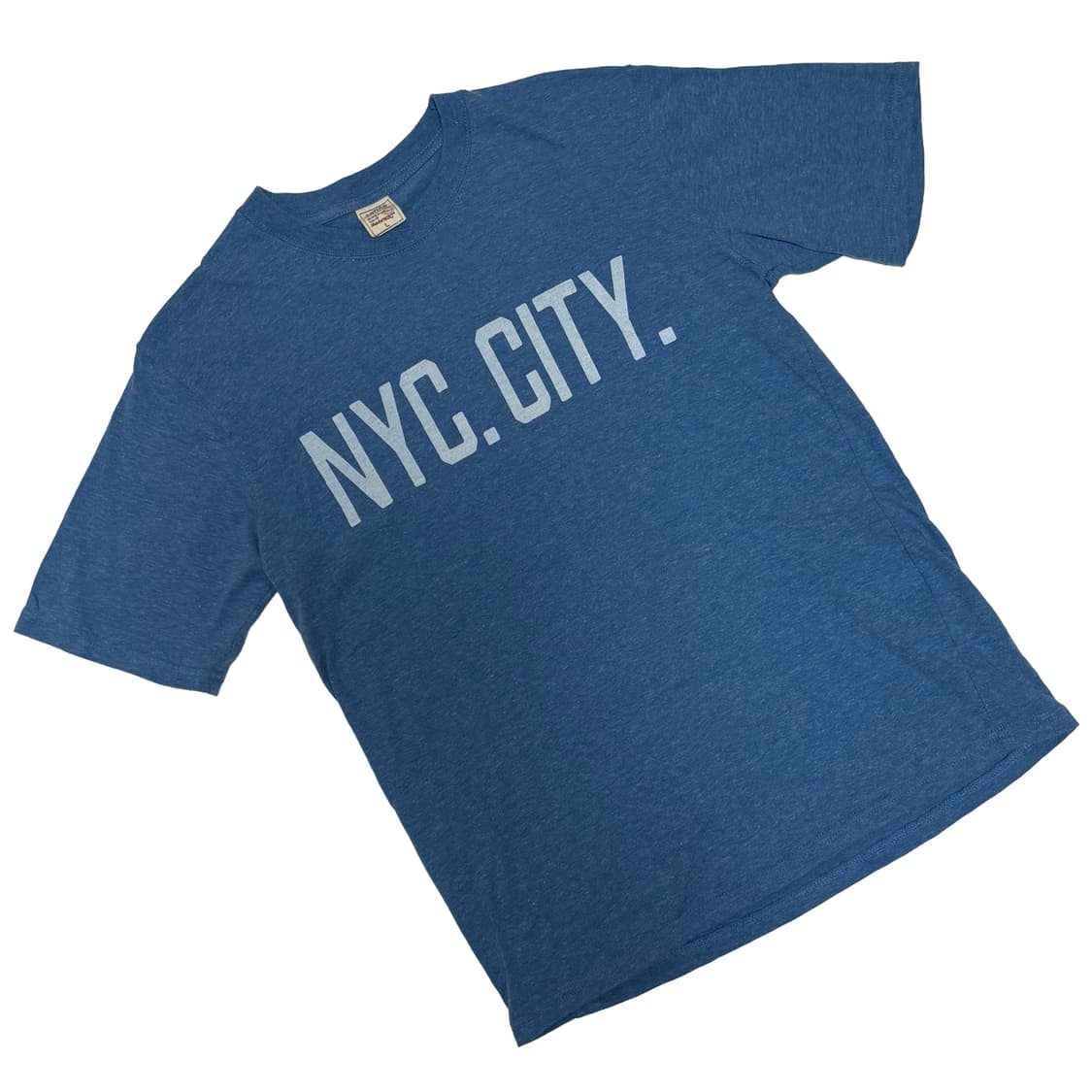 NYC 시티 타이포그래피 네이비 헤더 반팔 티셔츠 상품이미지1