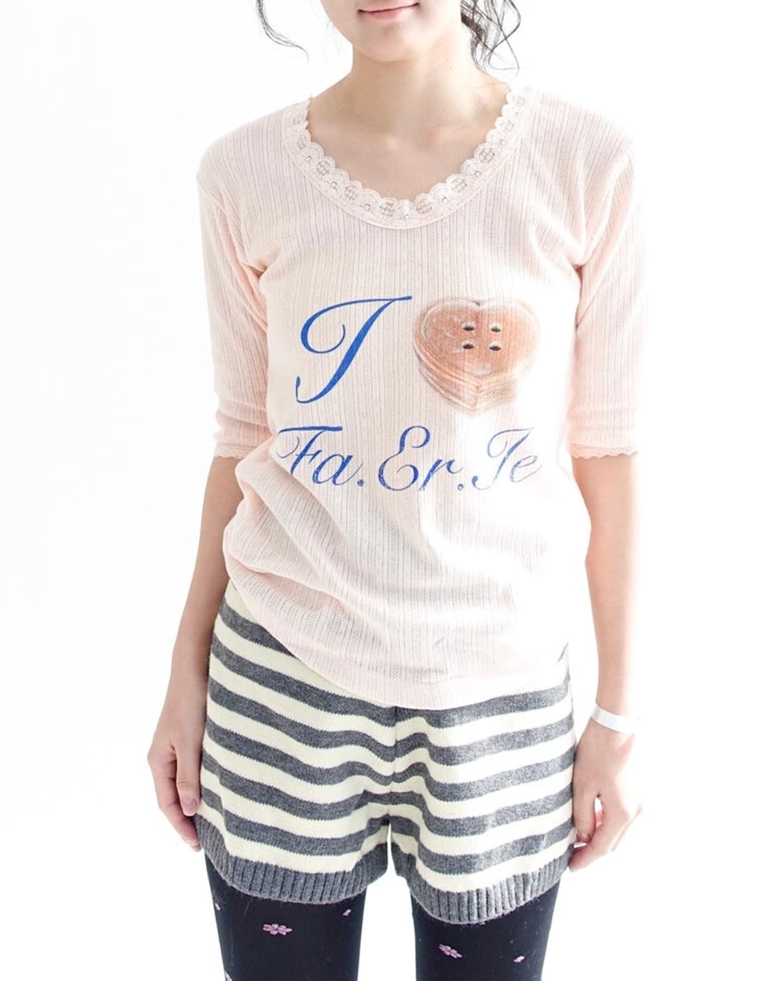 샵페어리 fa.er.ie lace T-shirt (pink) 상품이미지1