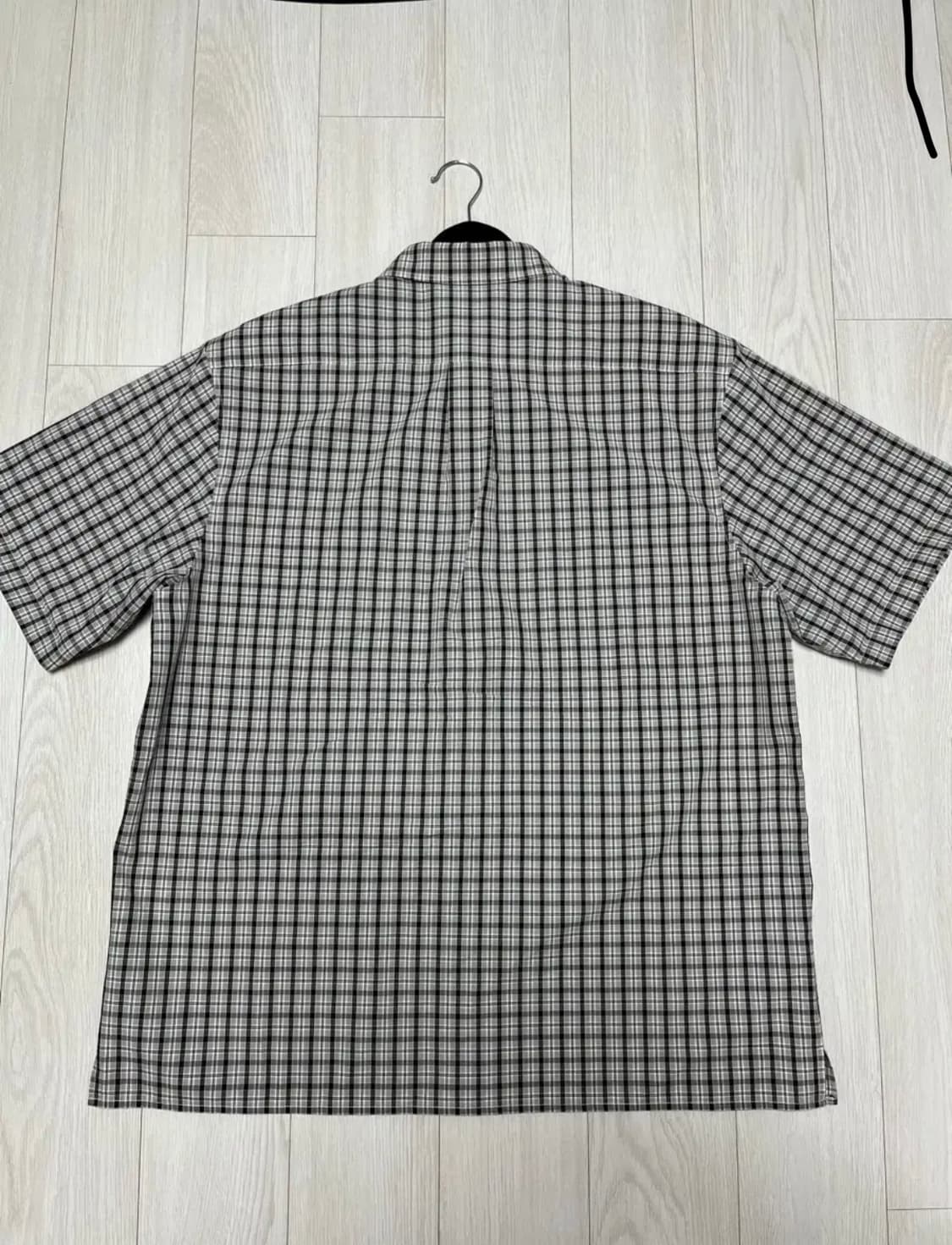 노드유 체크 박시 하프 스트릿 셔츠 상품이미지2