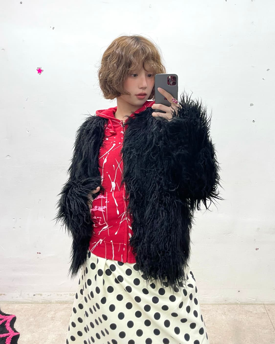 Raven black fur jacket  상품이미지2