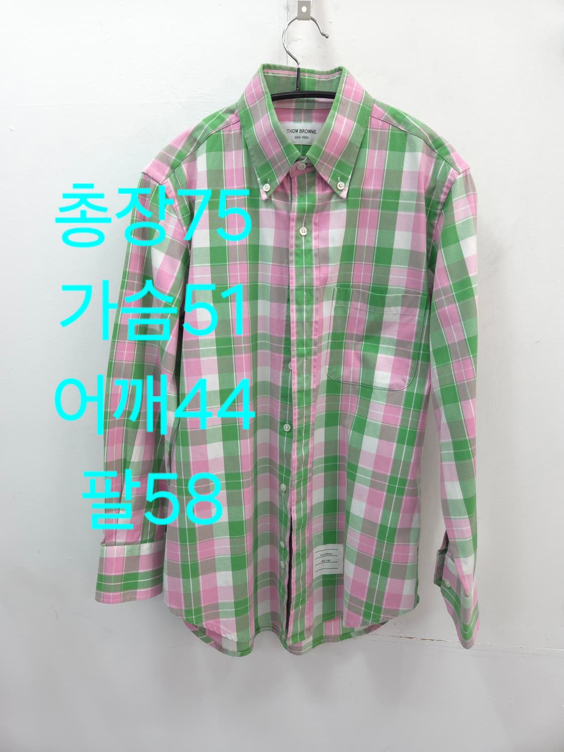 2사이즈 톰브라운 핑크 그린 체크 셔츠 상품이미지1