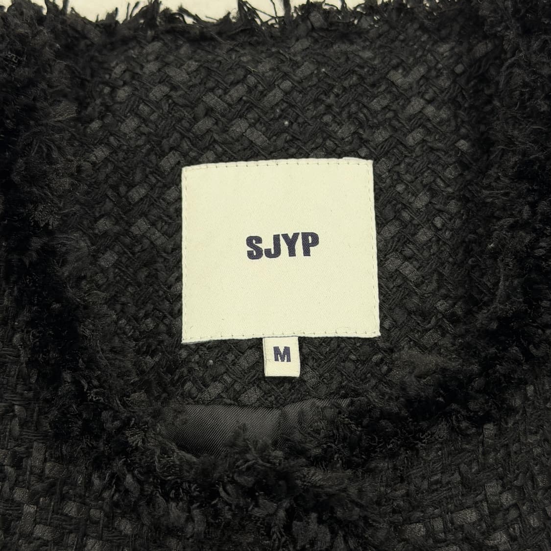 SJYP 에스제이와이피 싱글 트위드 자켓 블랙 M 상품이미지6