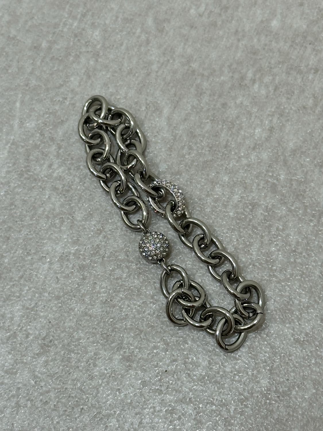 스와로브스키 실버 크리스탈 체인 팔찌 상품이미지1