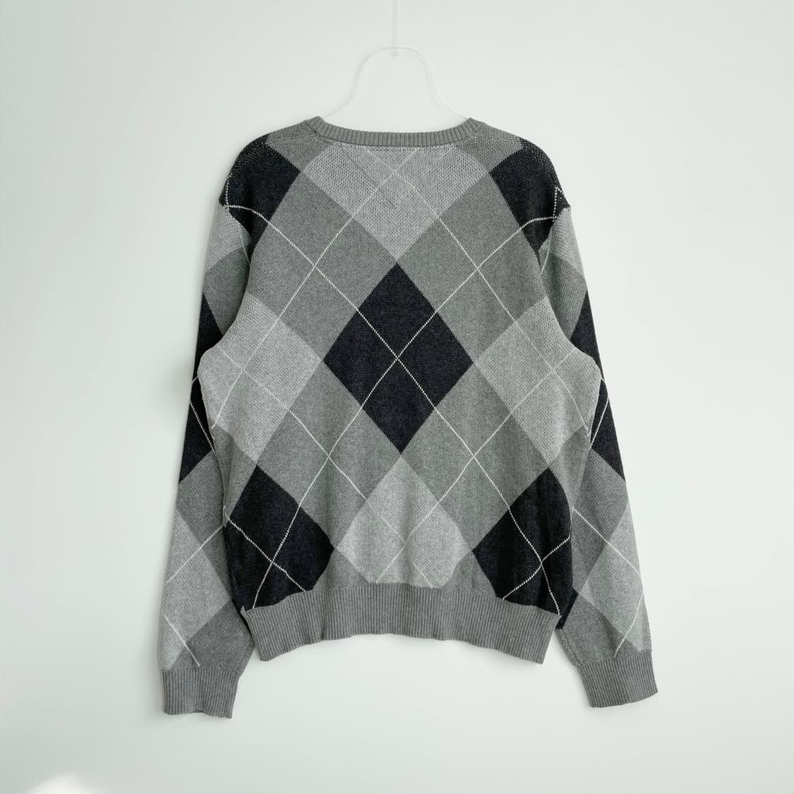 D2 타미힐피거 아가일 체크 니트 스웨터  XL사이즈 상품이미지3