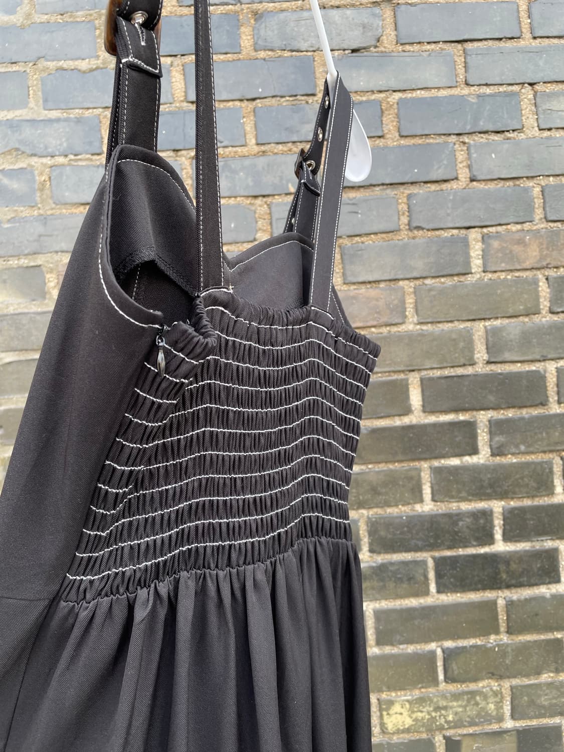 블랙 스티치 뷔스티에 롱원피스 상품이미지2