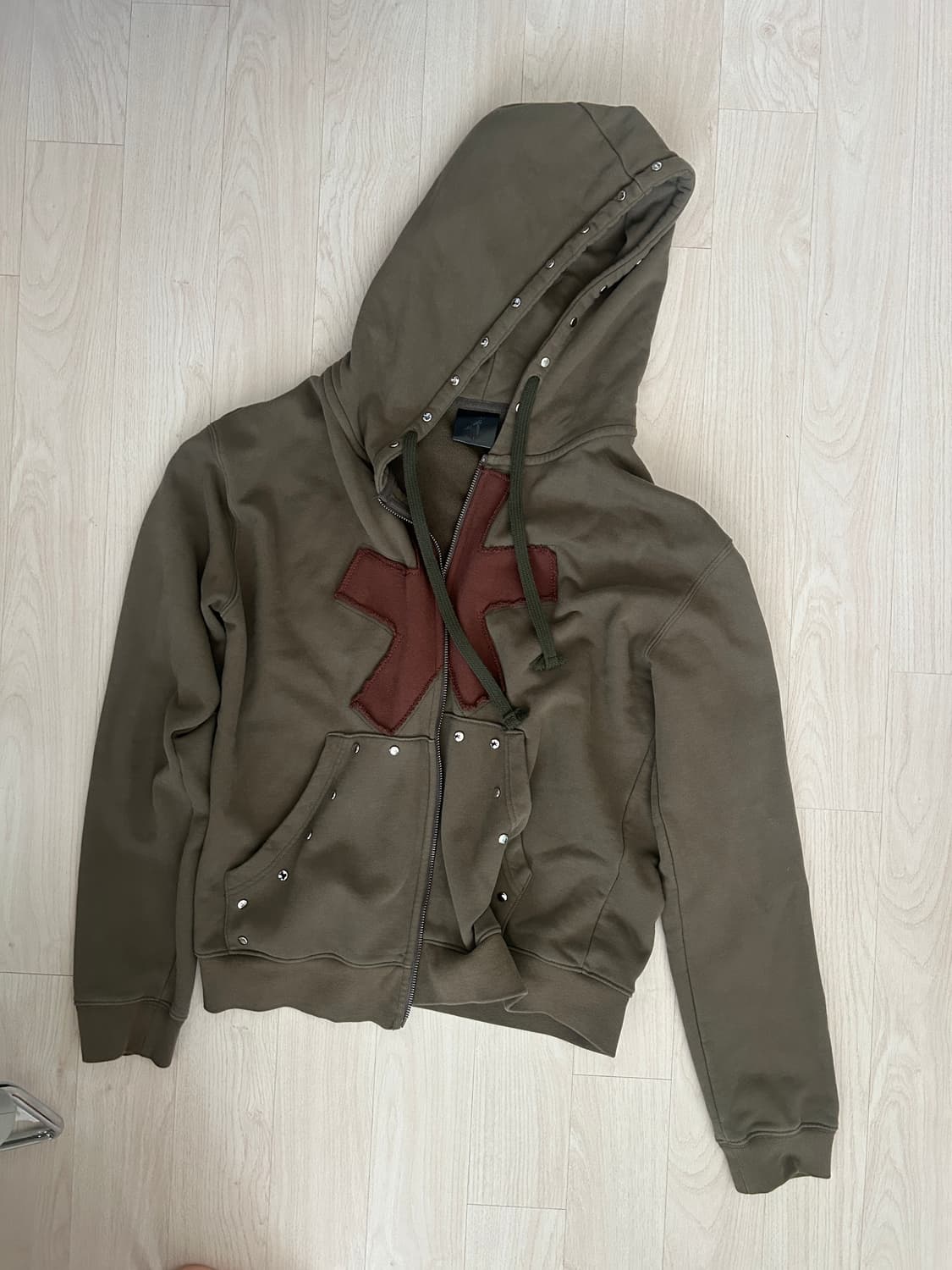 스모크어스타 카키 후드집업 1사이즈 상품이미지3