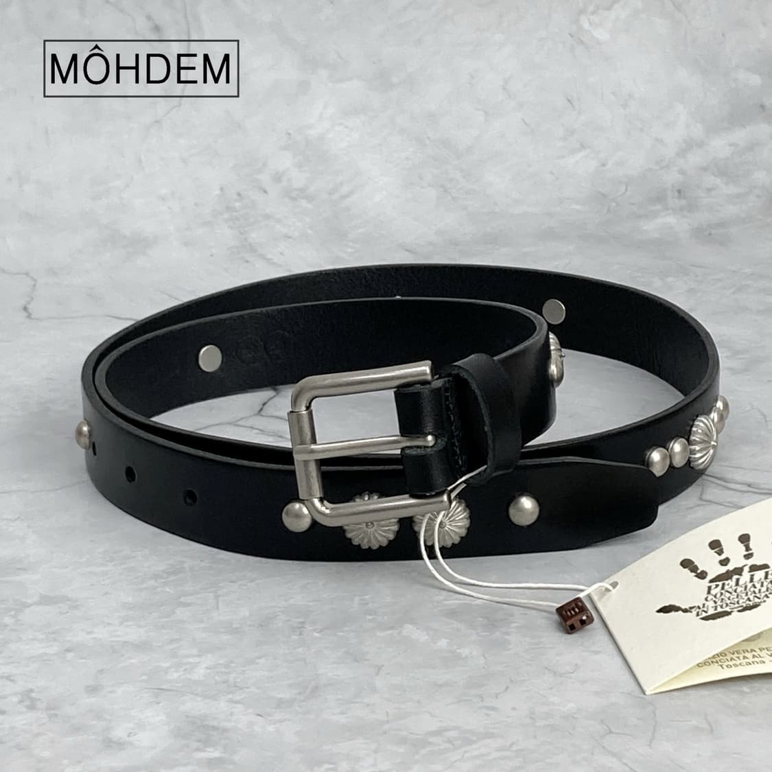 [Unisex] 플라워 스터드 웨스턴 가죽벨트 상품이미지2