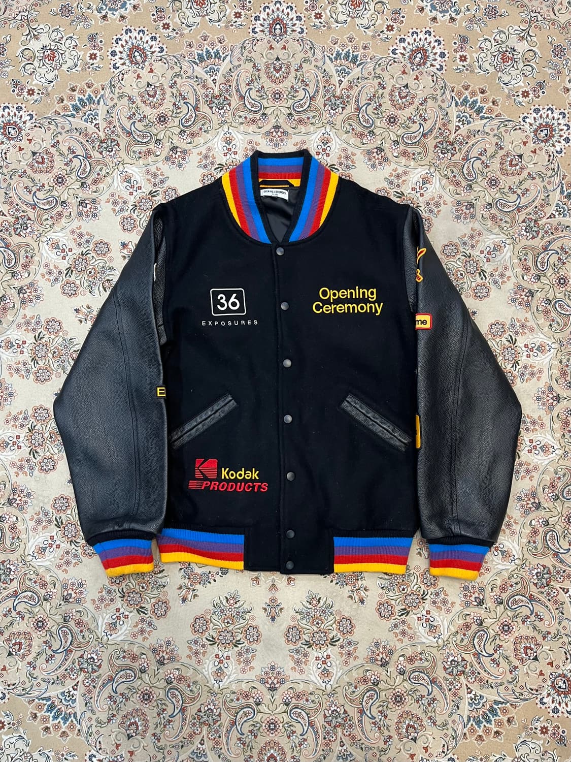 오프닝세레머니 X 코닥 레인보우 패치 바시티자켓 상품이미지2