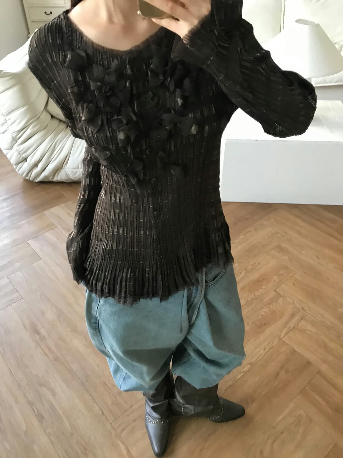 vintage pleats blouse 상품이미지2