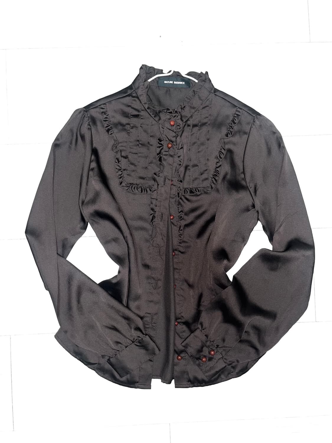 빈티지 프릴 브라운 셔츠 상품이미지1