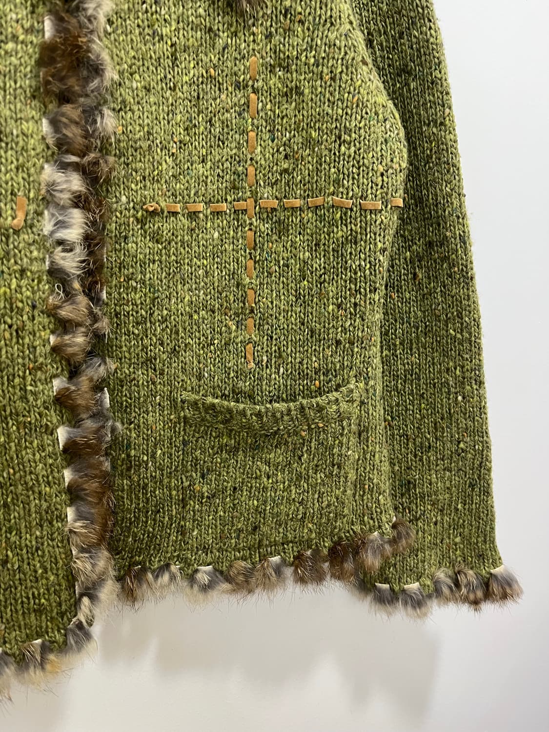 일본 빈티지 모리걸 스티치 퍼 니트 가디건 상품이미지6