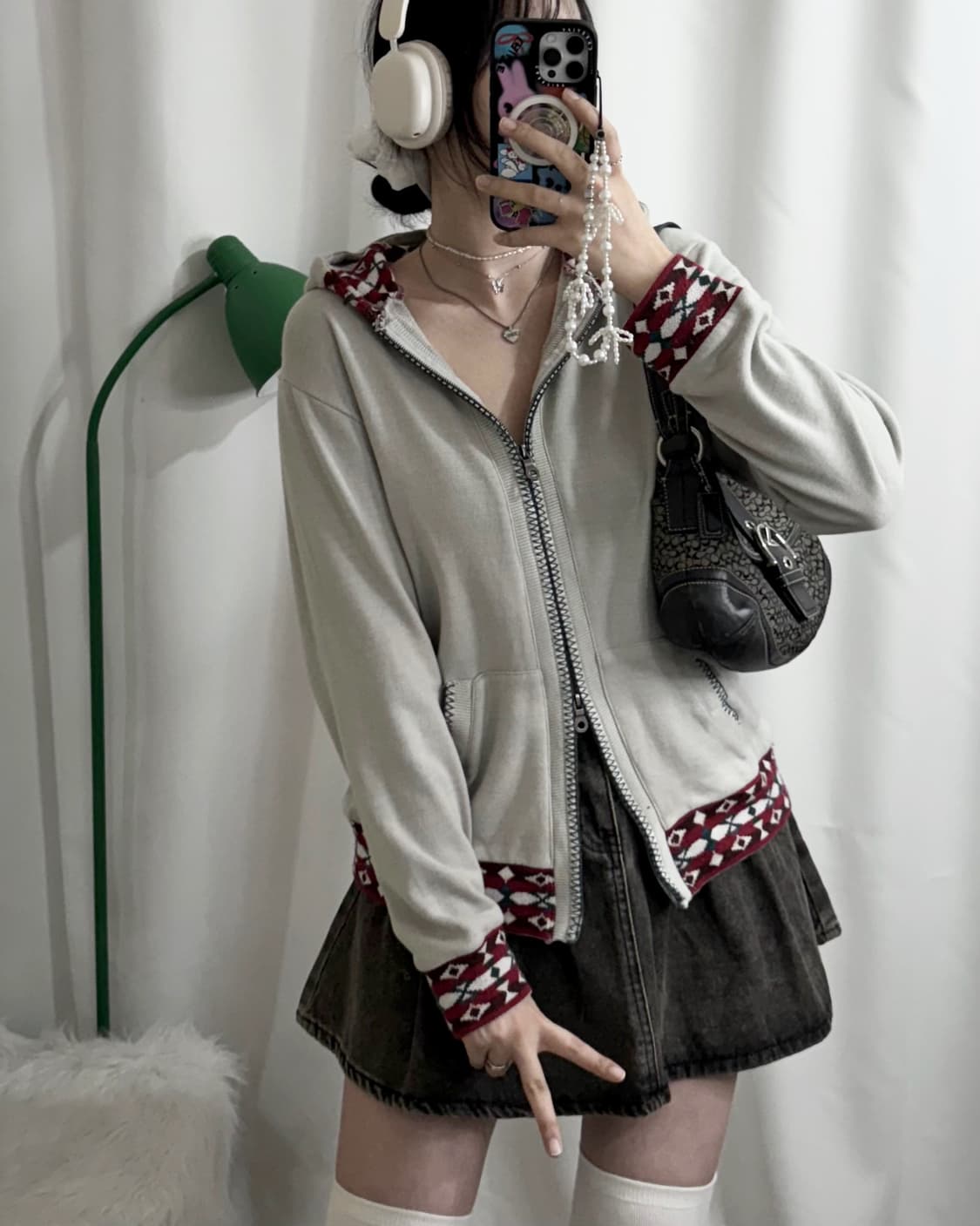 민트 에스닉 투웨이 후드 집업 상품이미지6