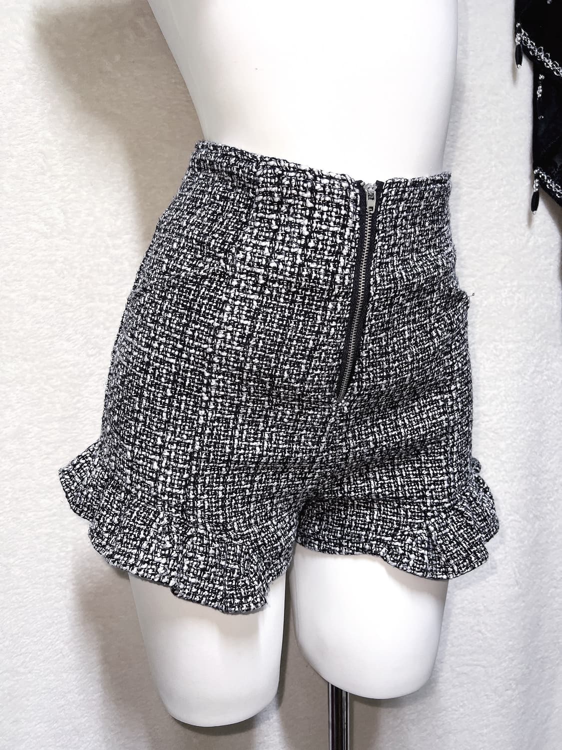 트위드 프릴 하이웨스트 반바지 숏팬츠 로맨틱갸루 로걀 오네 히메 양산형 상품이미지1