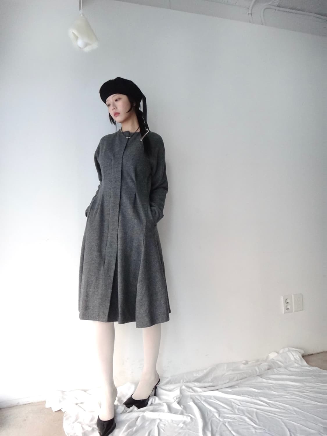 TIME pintuck flare ops / grey 상품이미지6