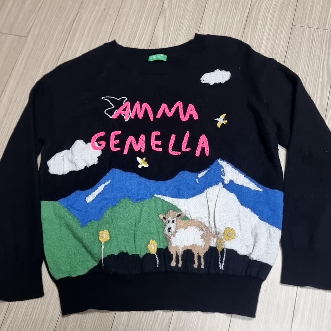 베네통 감마 제멜라 니트 블랙(실측) 상품이미지1