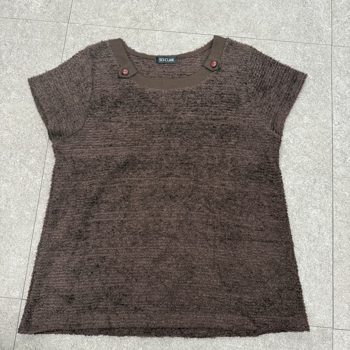 do-clai 부클 반팔 니트 블라우스 상품이미지4