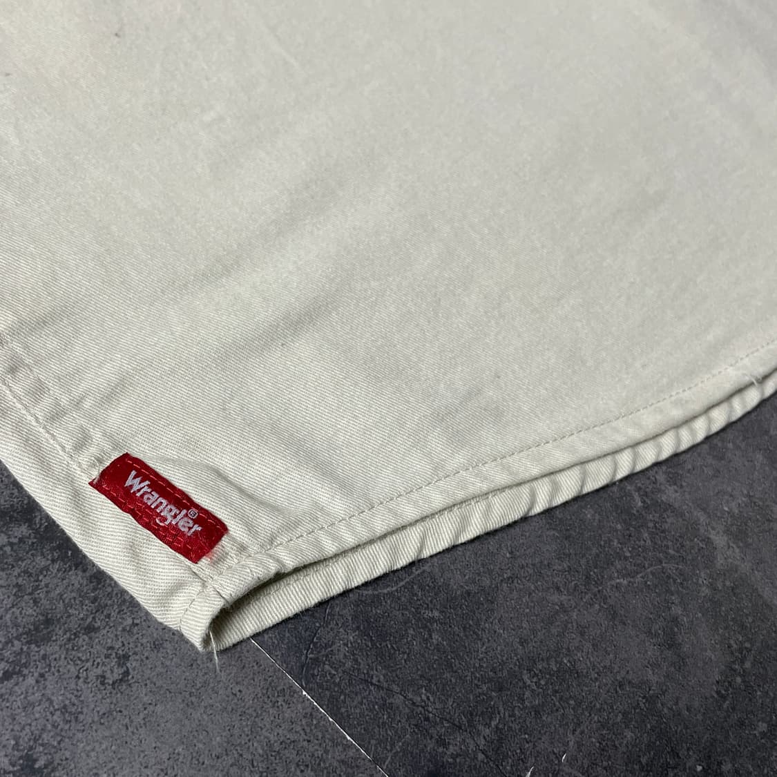 WRANGLER 랭글러 빈티지 아이보리 코튼 워크 반팔 셔츠 A00778 상품이미지8