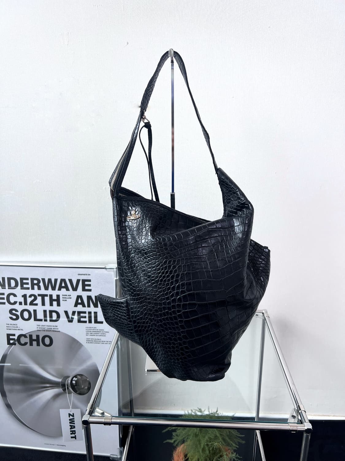 Rare 비비안웨스트우드 블랙 크로크 숄더백 상품이미지1