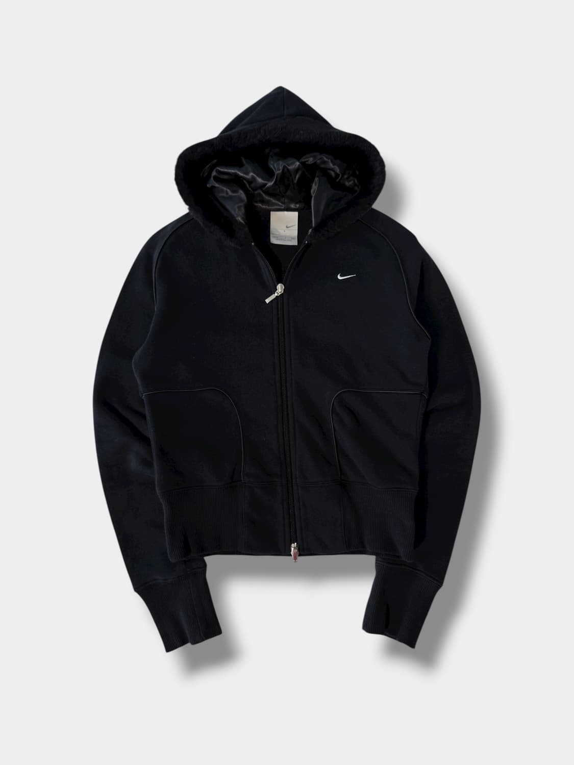 나이키 90‘s 울프죠 스우시 블랙 스웻 후드집업 상품이미지1