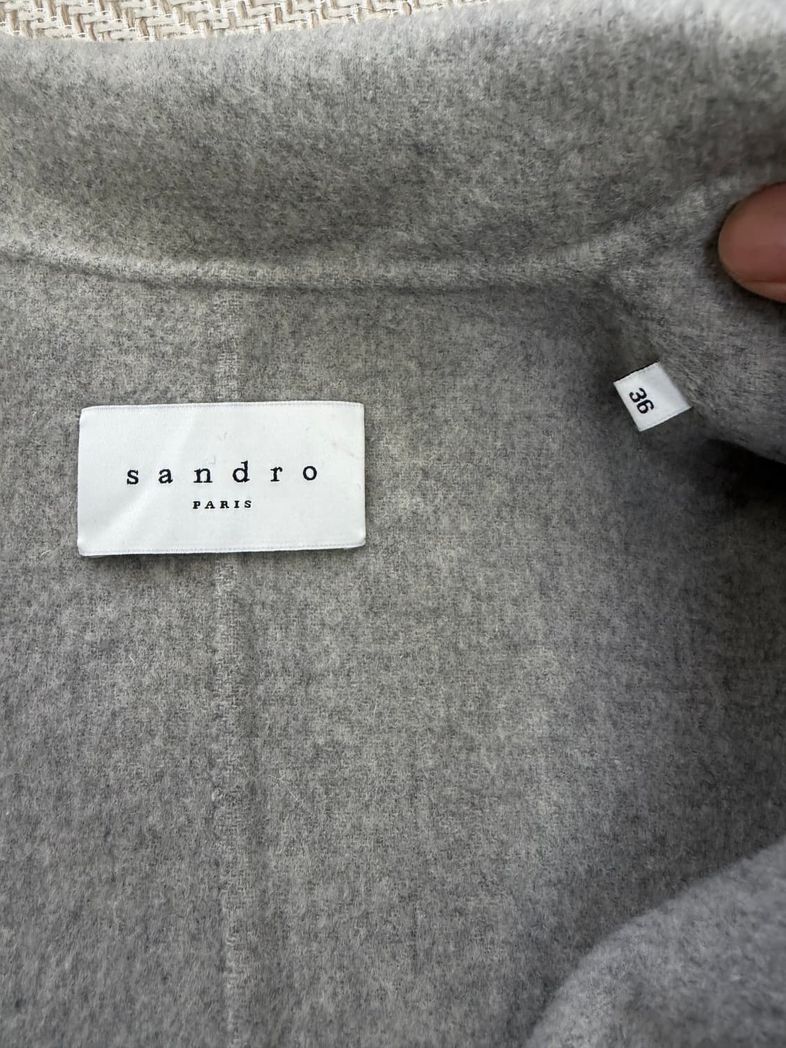 정품) 산드로 여성 간절기 그레이 코트 36 상품이미지6