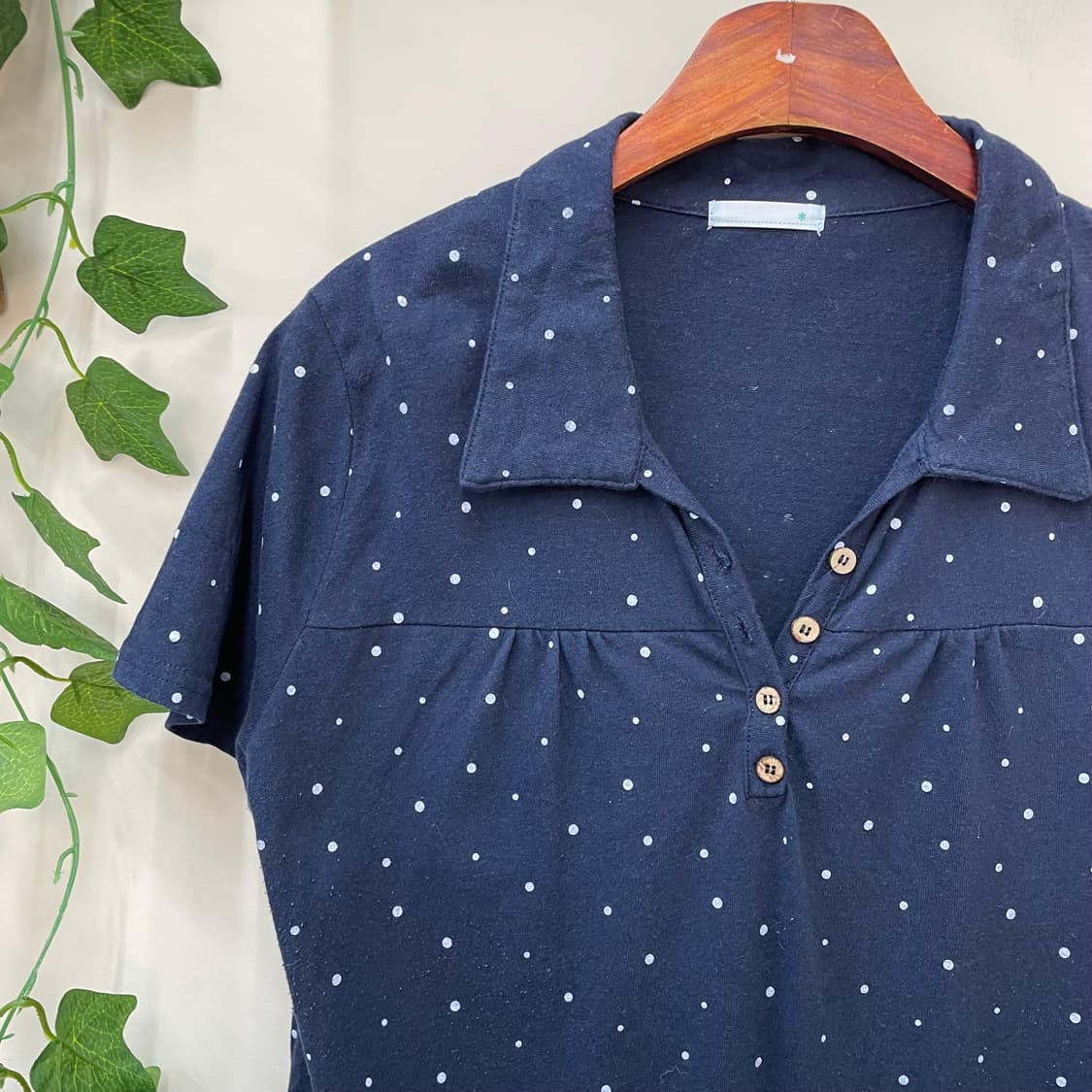 니혼진 러블리 네이비 잔도트 폴로 반팔 🏠 상품이미지2