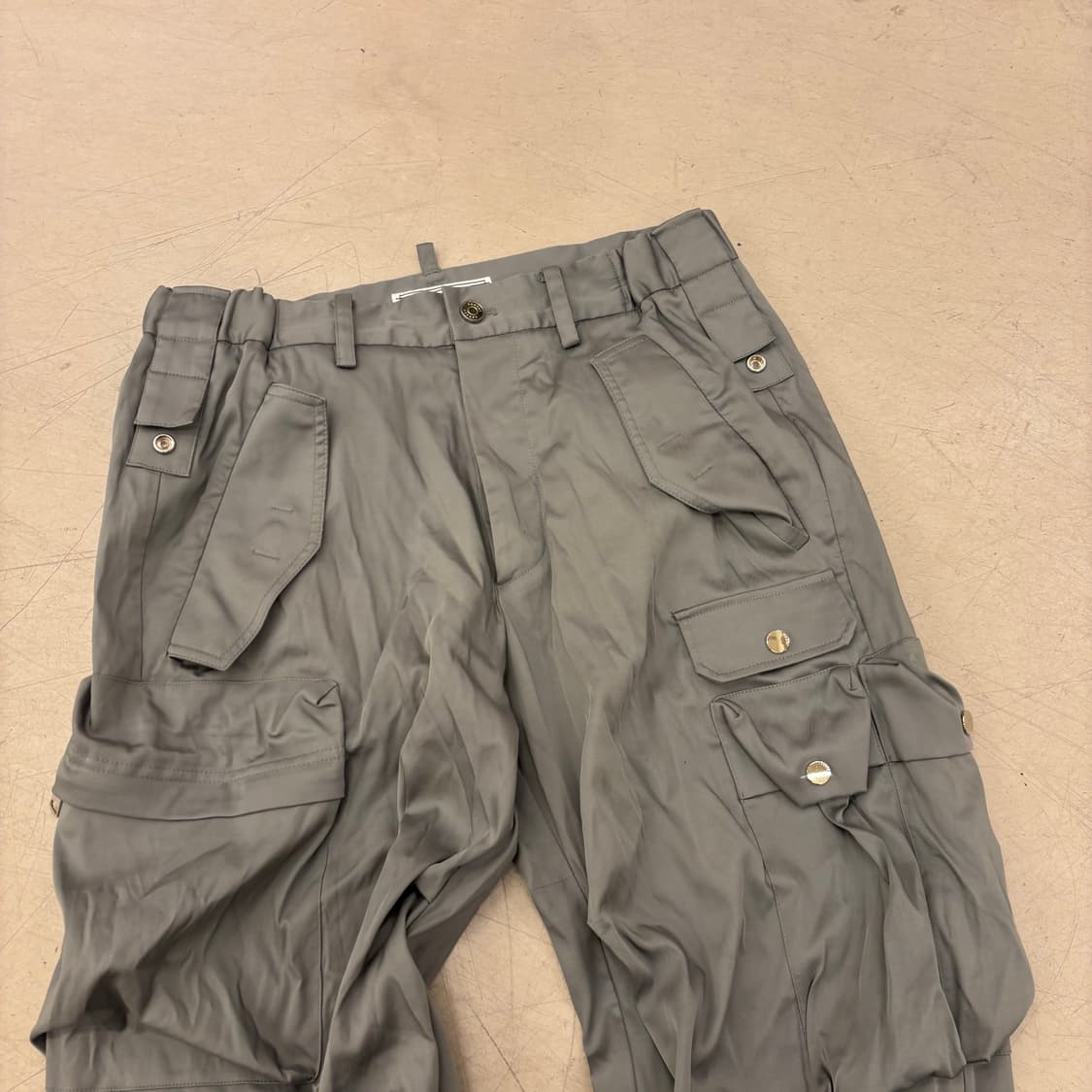 빈티지 올리브 카고 스냅 팬츠 상품이미지2